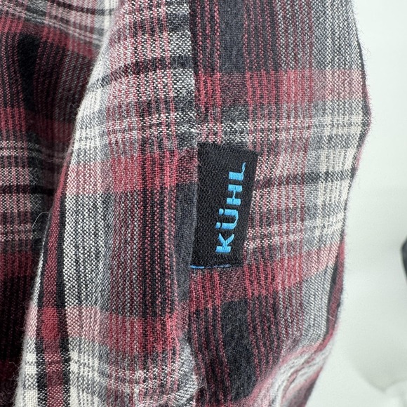 Kuhl Shirt Mens XL Red Plaid Flannel Button Up Long Sleeve Outdoor Hiking Casual - Picture 6 of 8